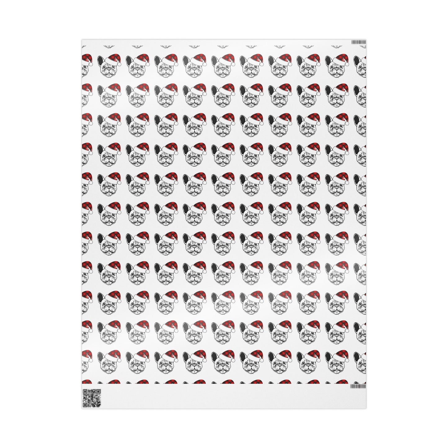 Wrapping Paper - French Bulldog with Santa Hat Design