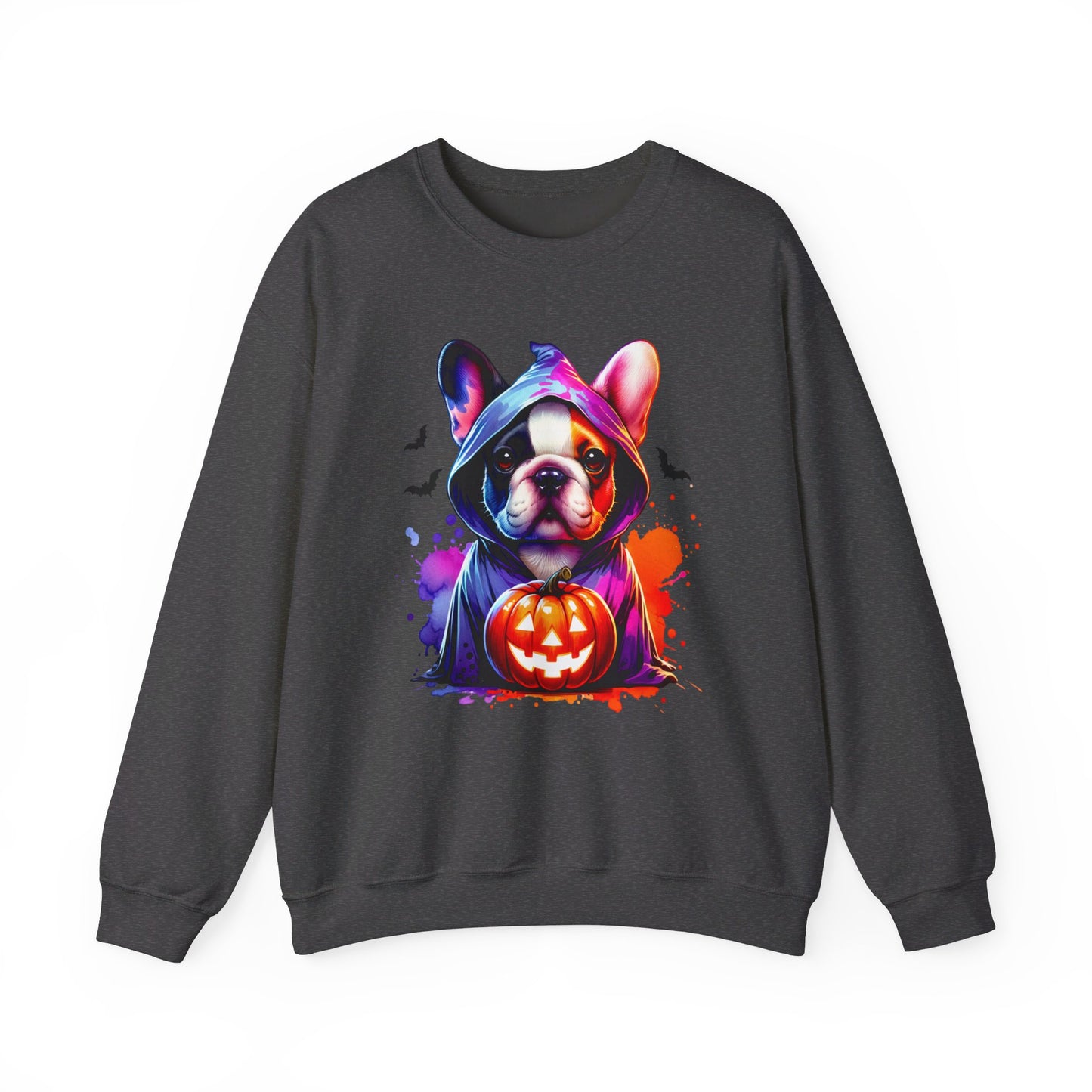 Frenchie pumpkin Unisex Heavy Blend™ Crewneck Sweatshirt