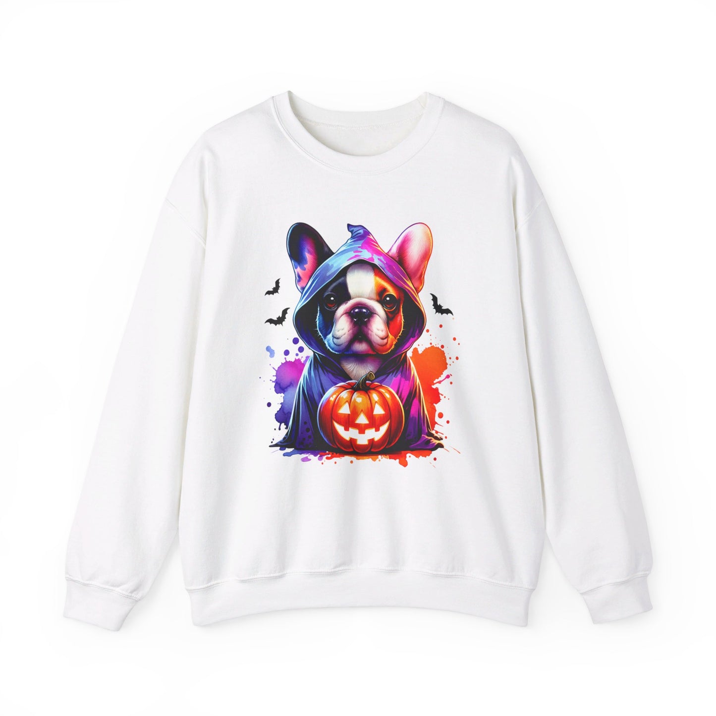 Frenchie pumpkin Unisex Heavy Blend™ Crewneck Sweatshirt