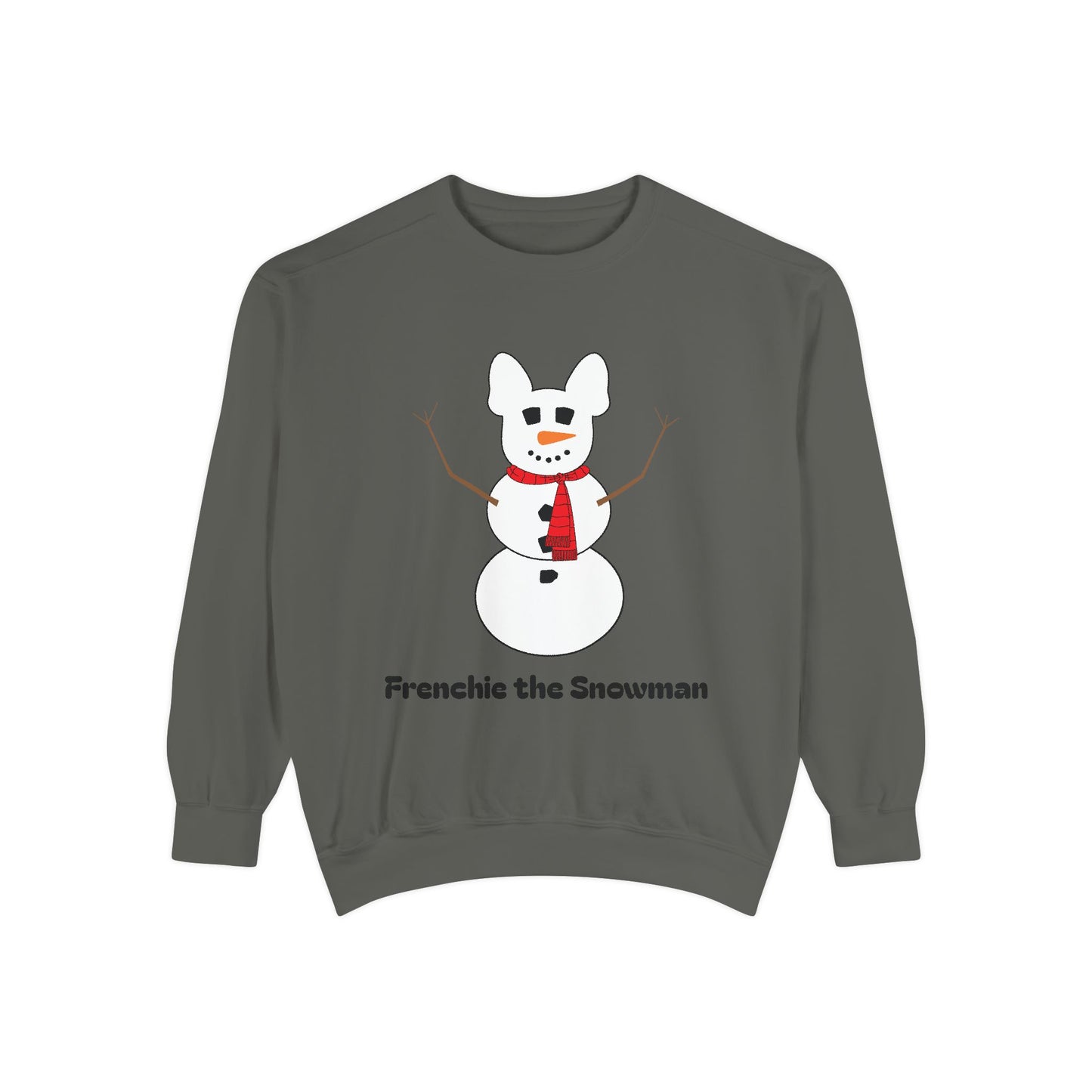 Frenchie Snowman Garment-Dyed Sweatshirt