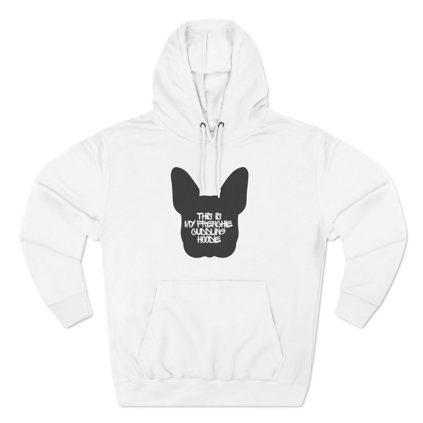 Frenchie Cuddling Three-Panel Fleece Hoodie