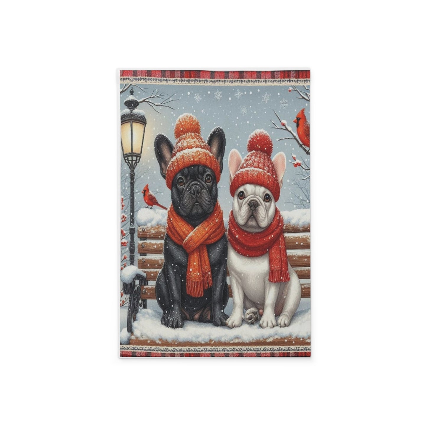 Christmas French Bulldog Garden Banner