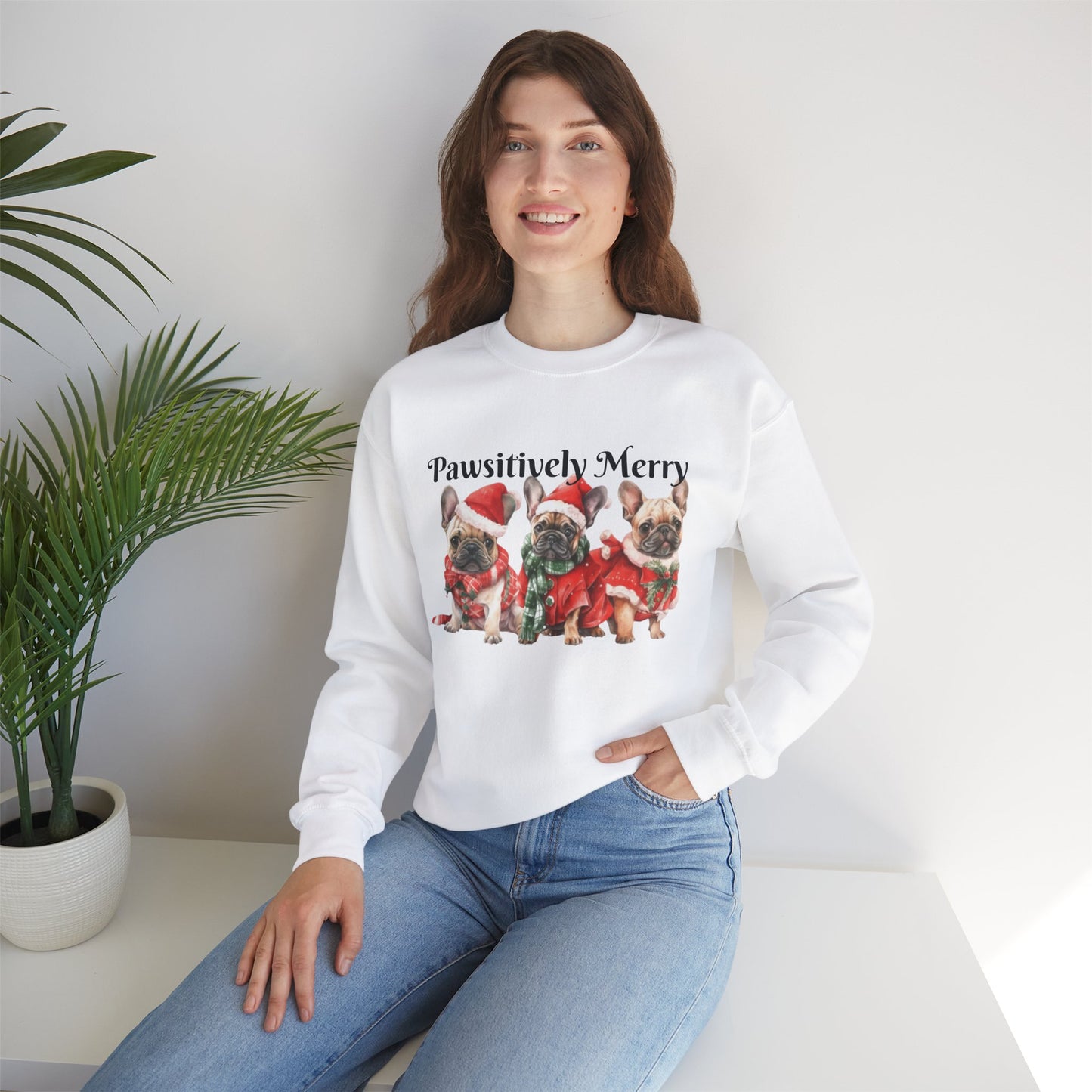 French Bulldog Sweatshirt - Pawsitivley Merry Holiday Design