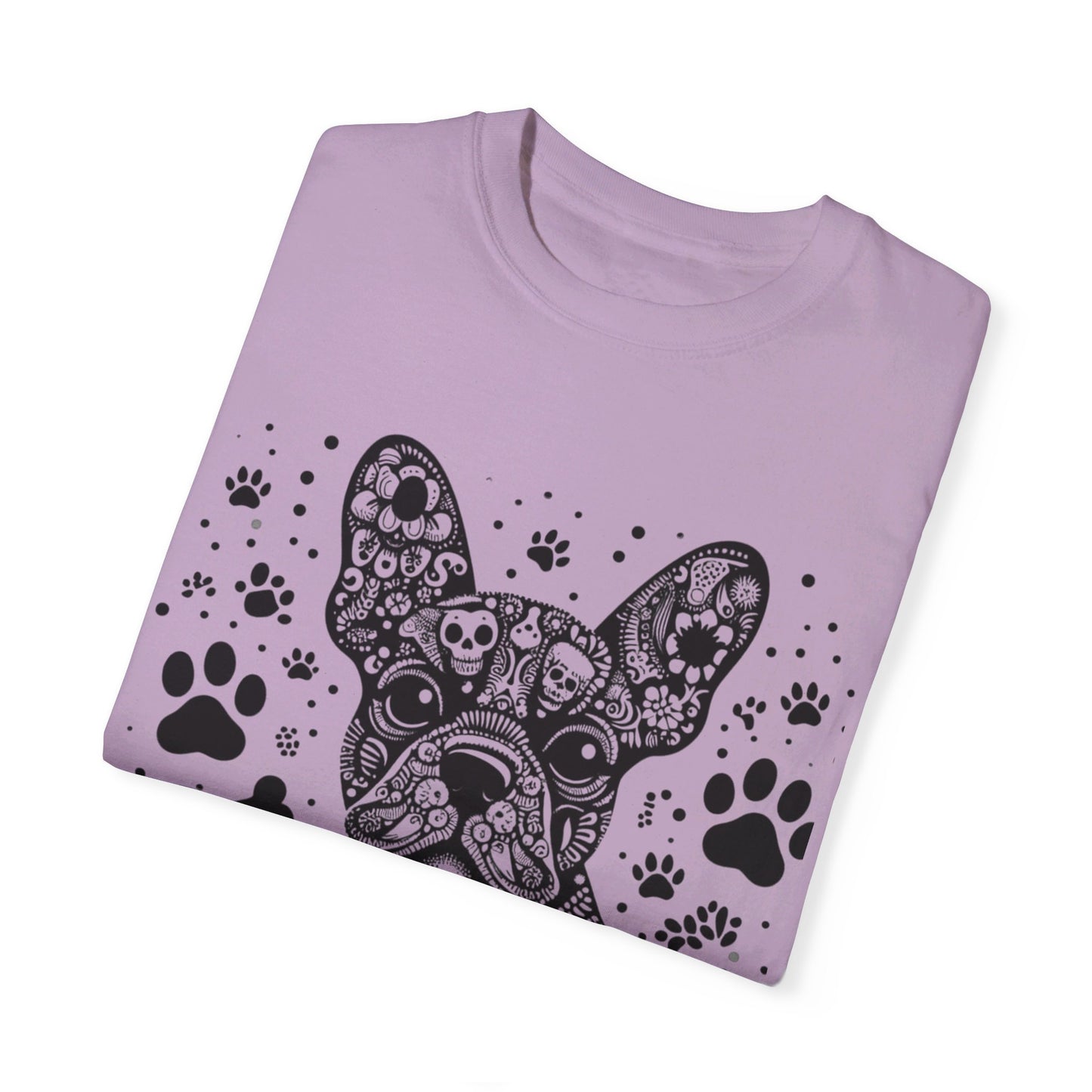 Abstract skull Frenchie Unisex Garment-Dyed T-shirt