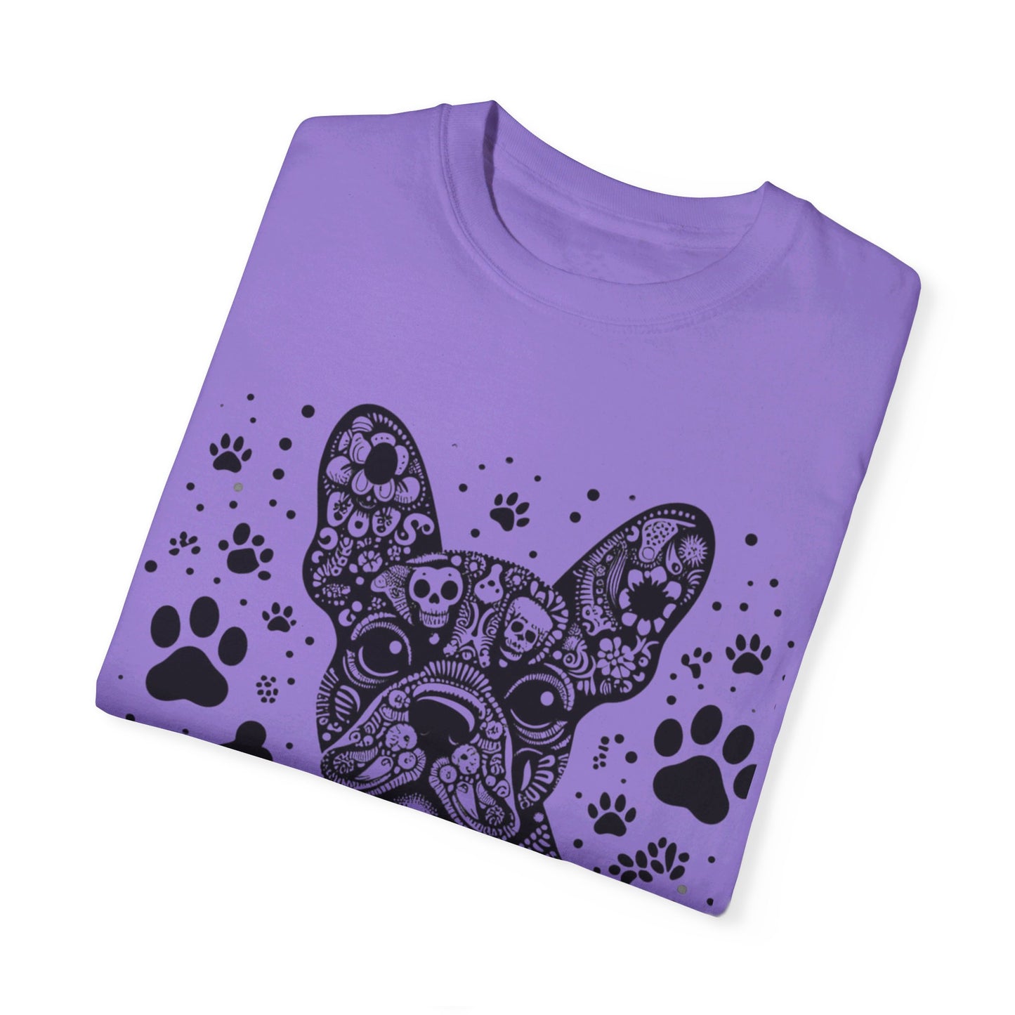 Abstract skull Frenchie Unisex Garment-Dyed T-shirt