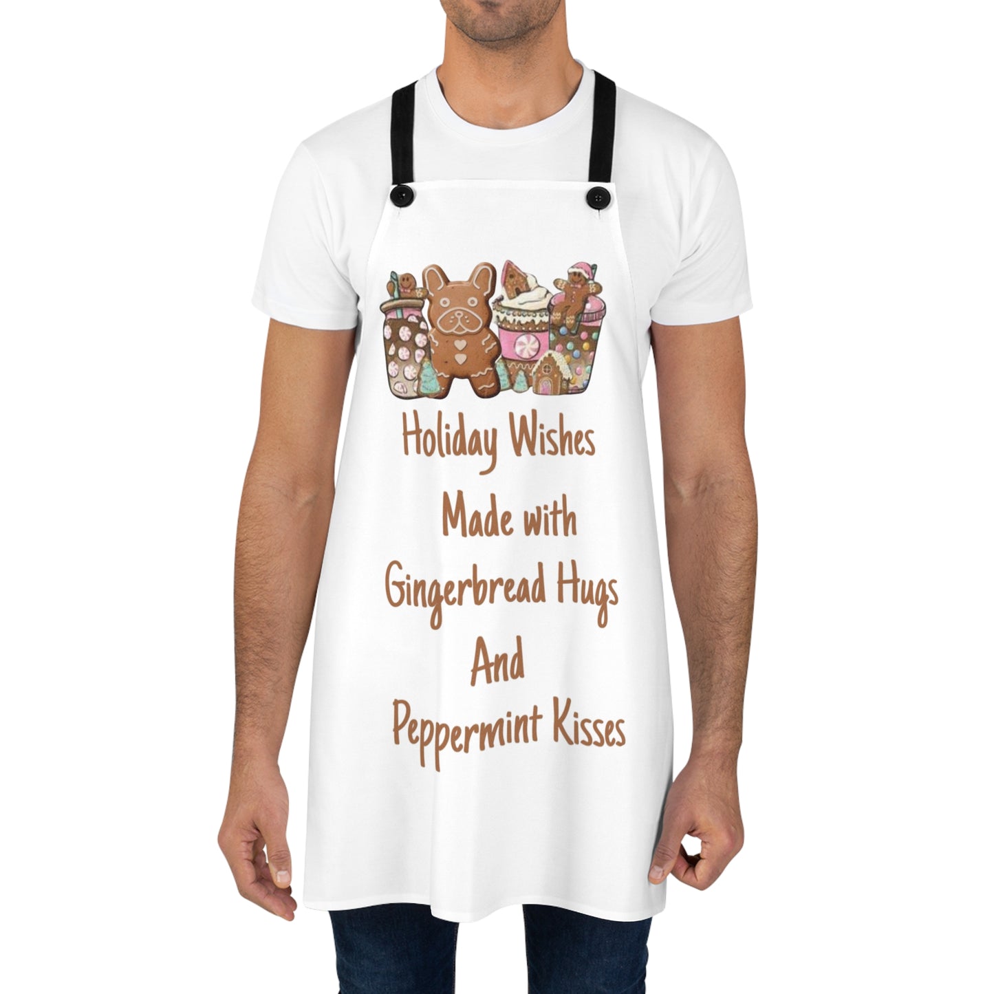 Apron - Frenchie Gingerbread Wishes Kitchen Cooking Gift