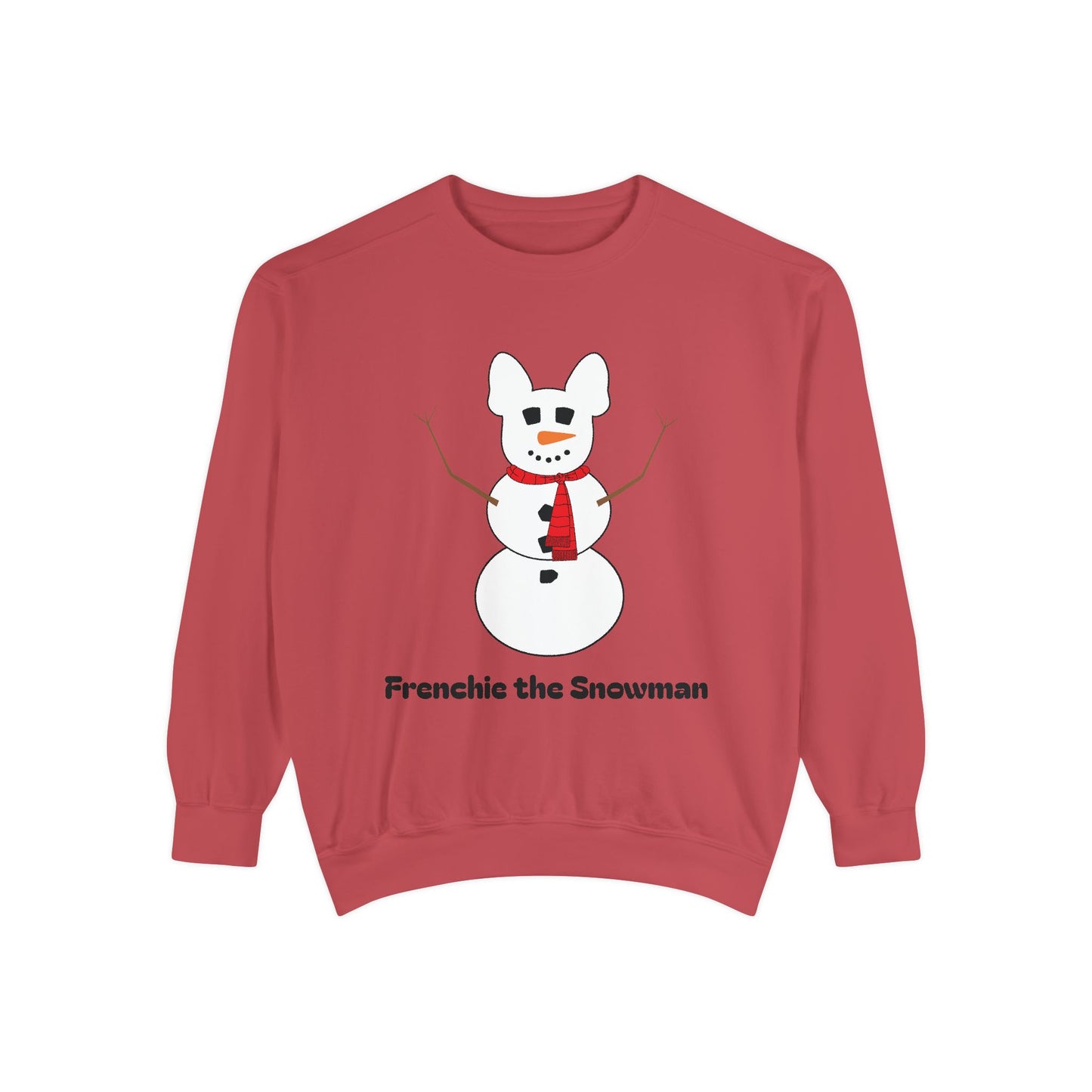 Frenchie Snowman Garment-Dyed Sweatshirt