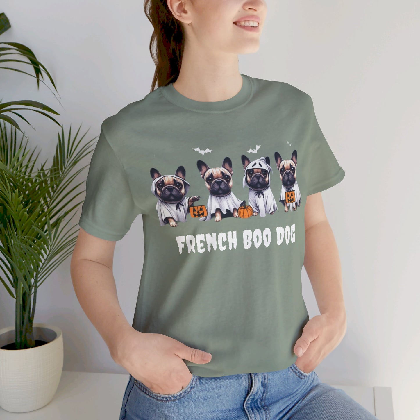 French Boo Dog Halloween Tee