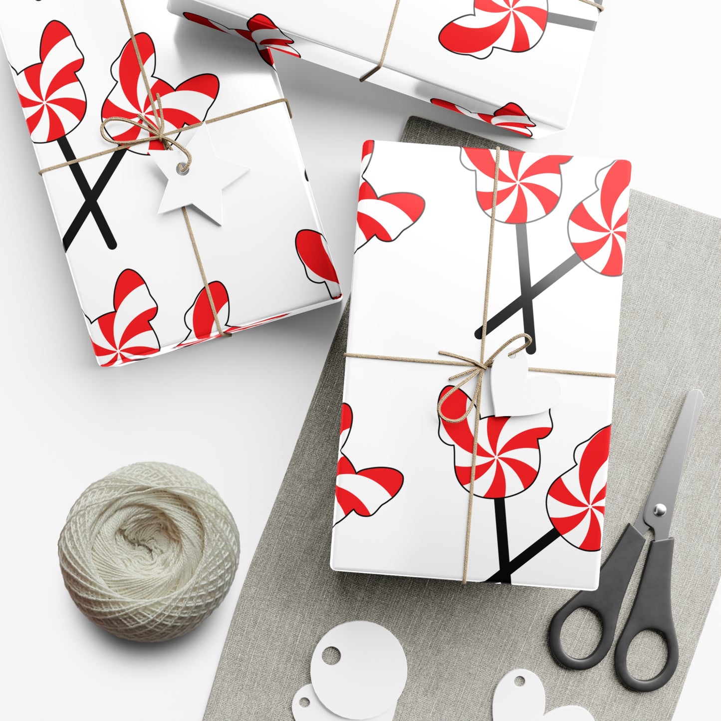 Gift Wrap Papers - French Bulldog Peppermint Lollipop