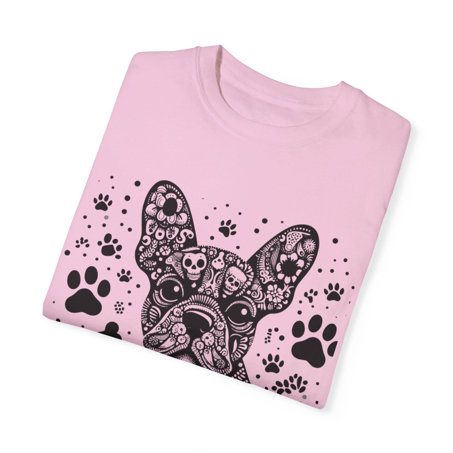 Abstract skull Frenchie Unisex Garment-Dyed T-shirt