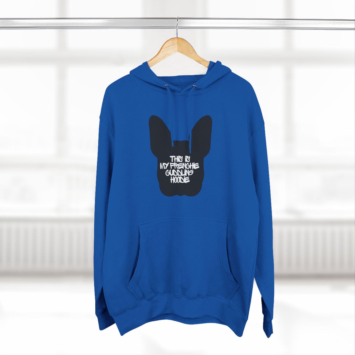 Frenchie Cuddling Three-Panel Fleece Hoodie