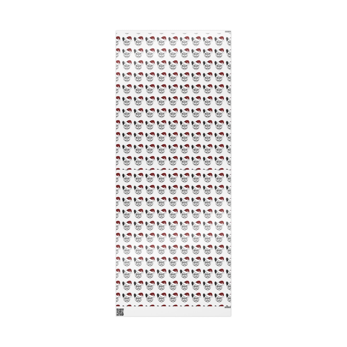 Wrapping Paper - French Bulldog with Santa Hat Design