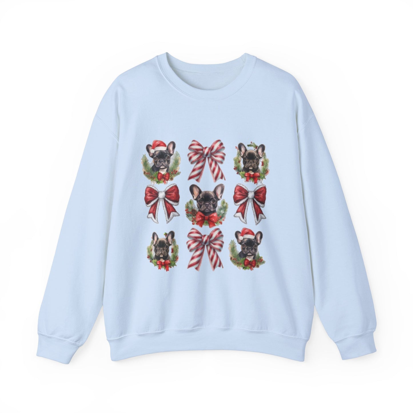 Frenchie Bow Candy Cane Sweatshirt