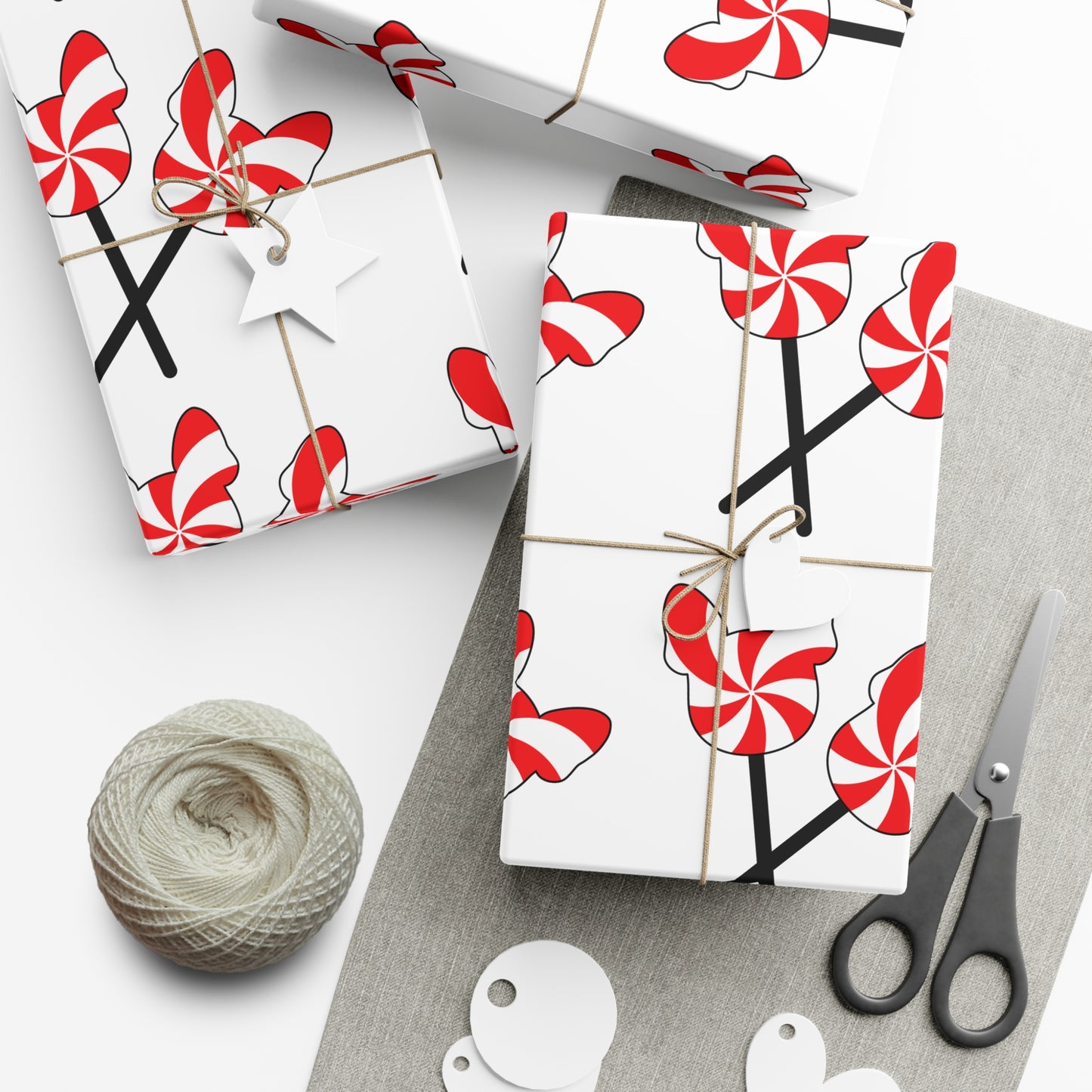 Gift Wrap Papers - French Bulldog Peppermint Lollipop