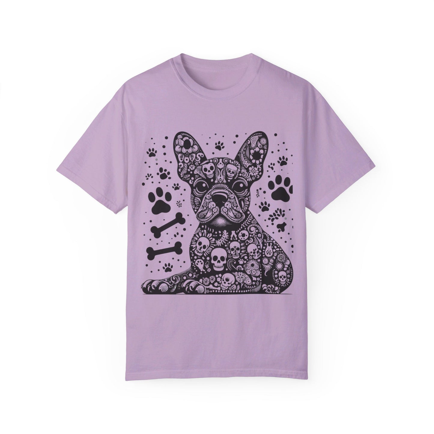 Abstract skull Frenchie Unisex Garment-Dyed T-shirt