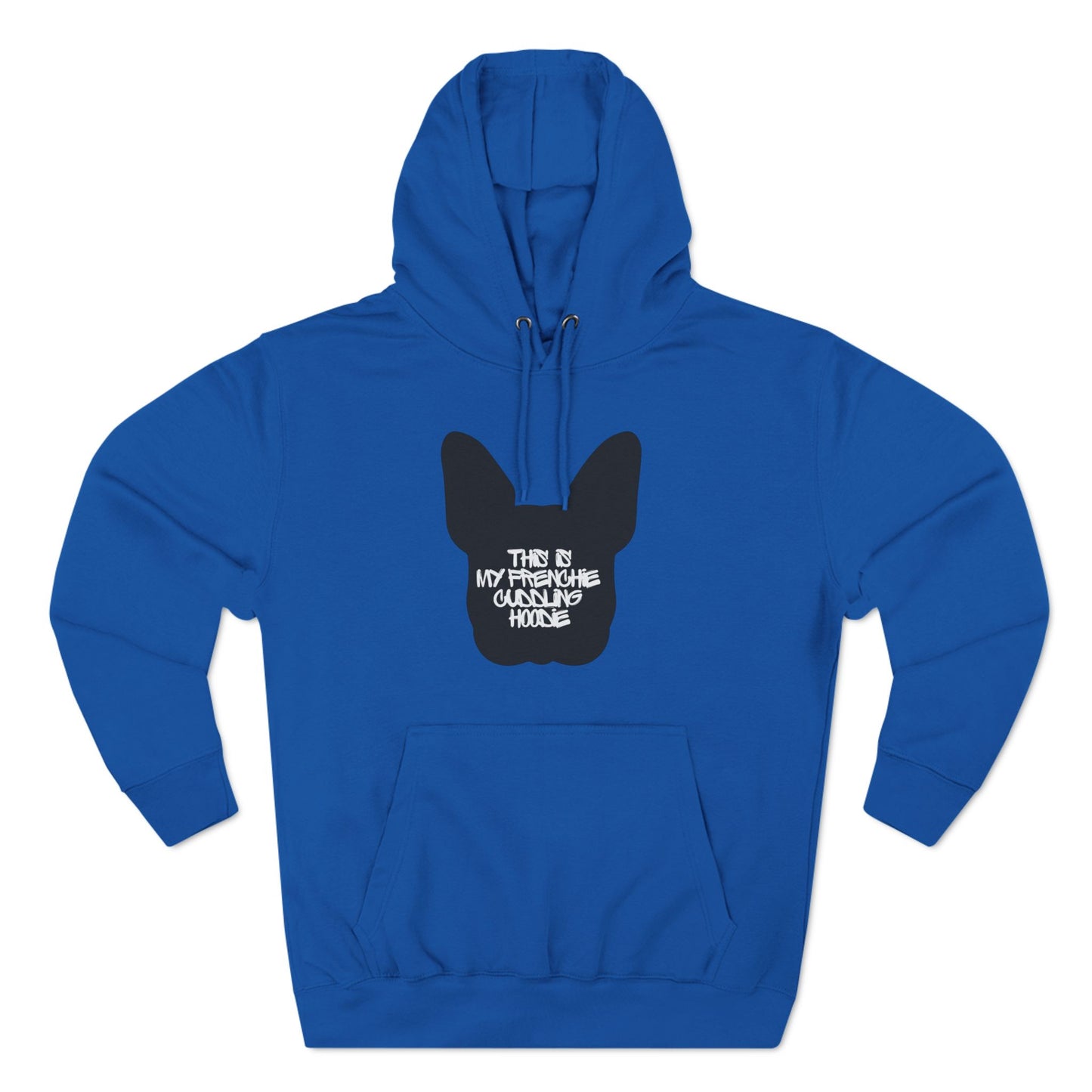 Frenchie Cuddling Three-Panel Fleece Hoodie