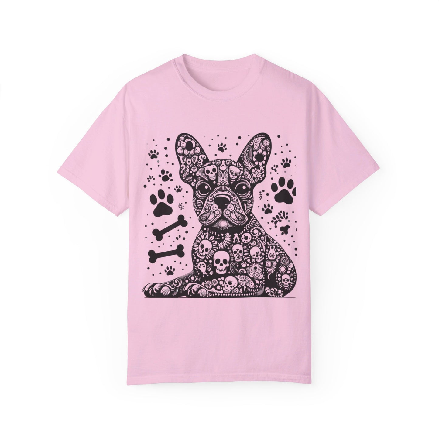 Abstract skull Frenchie Unisex Garment-Dyed T-shirt