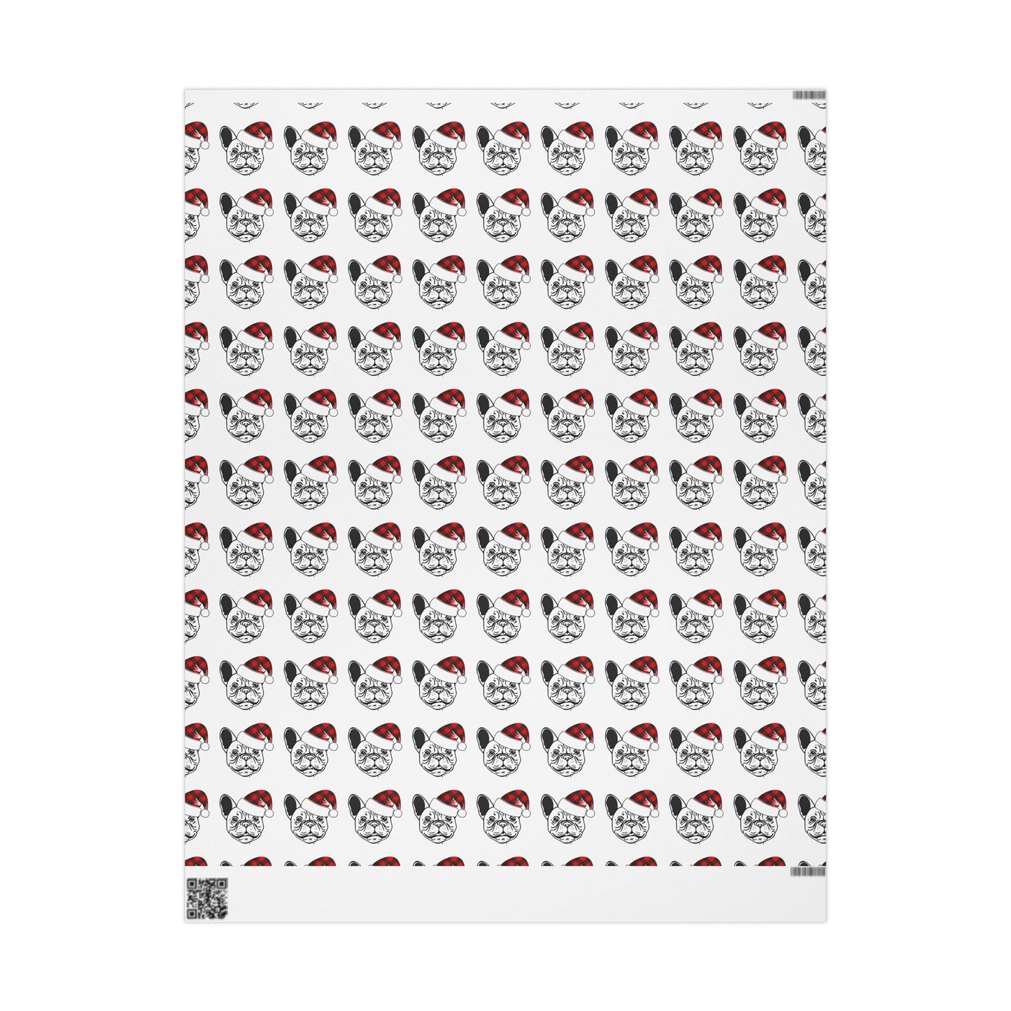 Wrapping Paper - French Bulldog with Santa Hat Design