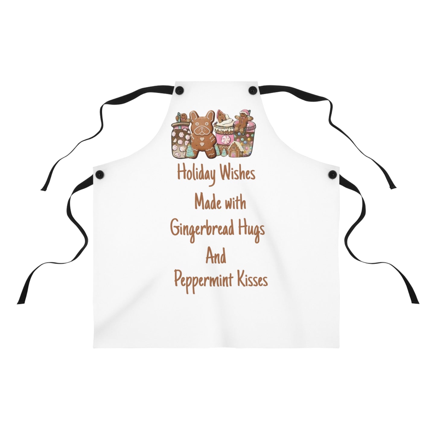 Apron - Frenchie Gingerbread Wishes Kitchen Cooking Gift