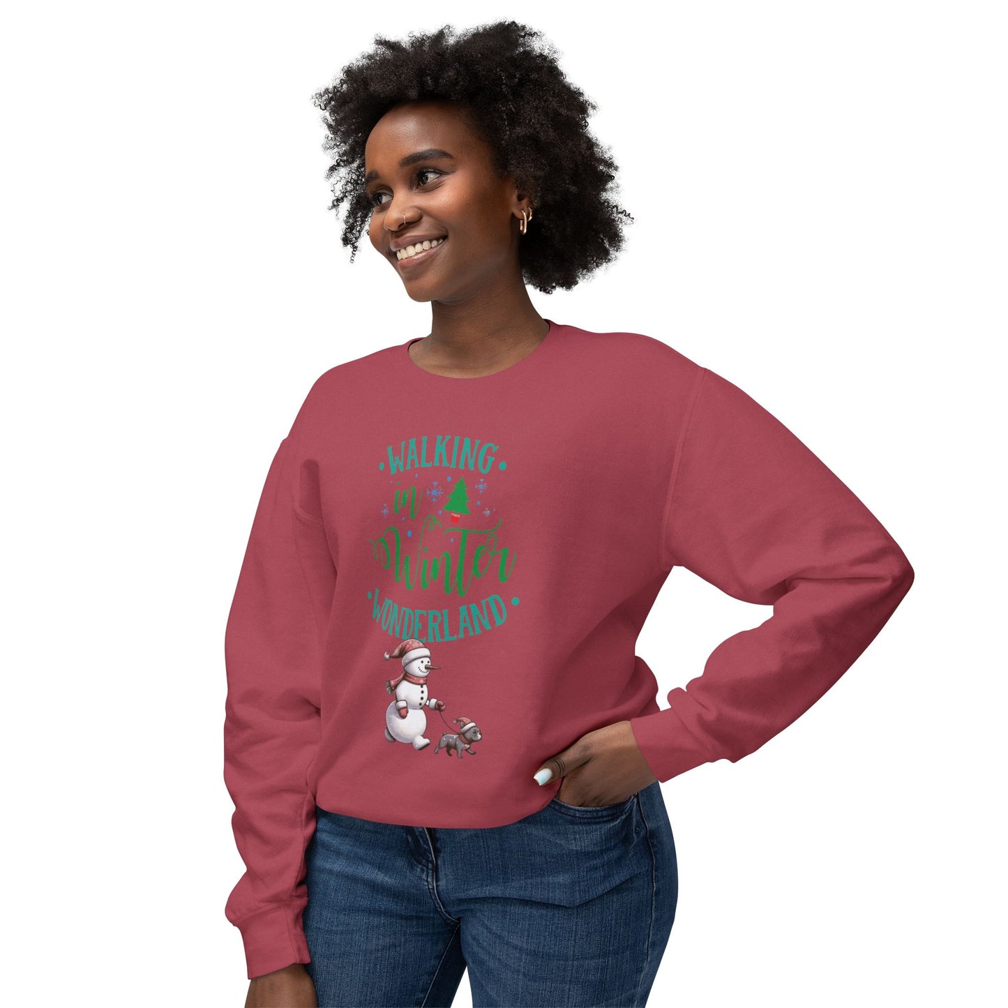 Snowman Walking French Bulldog Sweatshirt