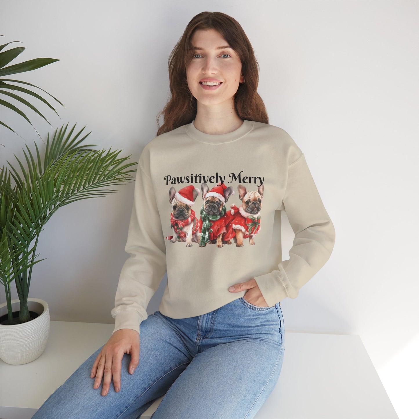 French Bulldog Sweatshirt - Pawsitivley Merry Holiday Design