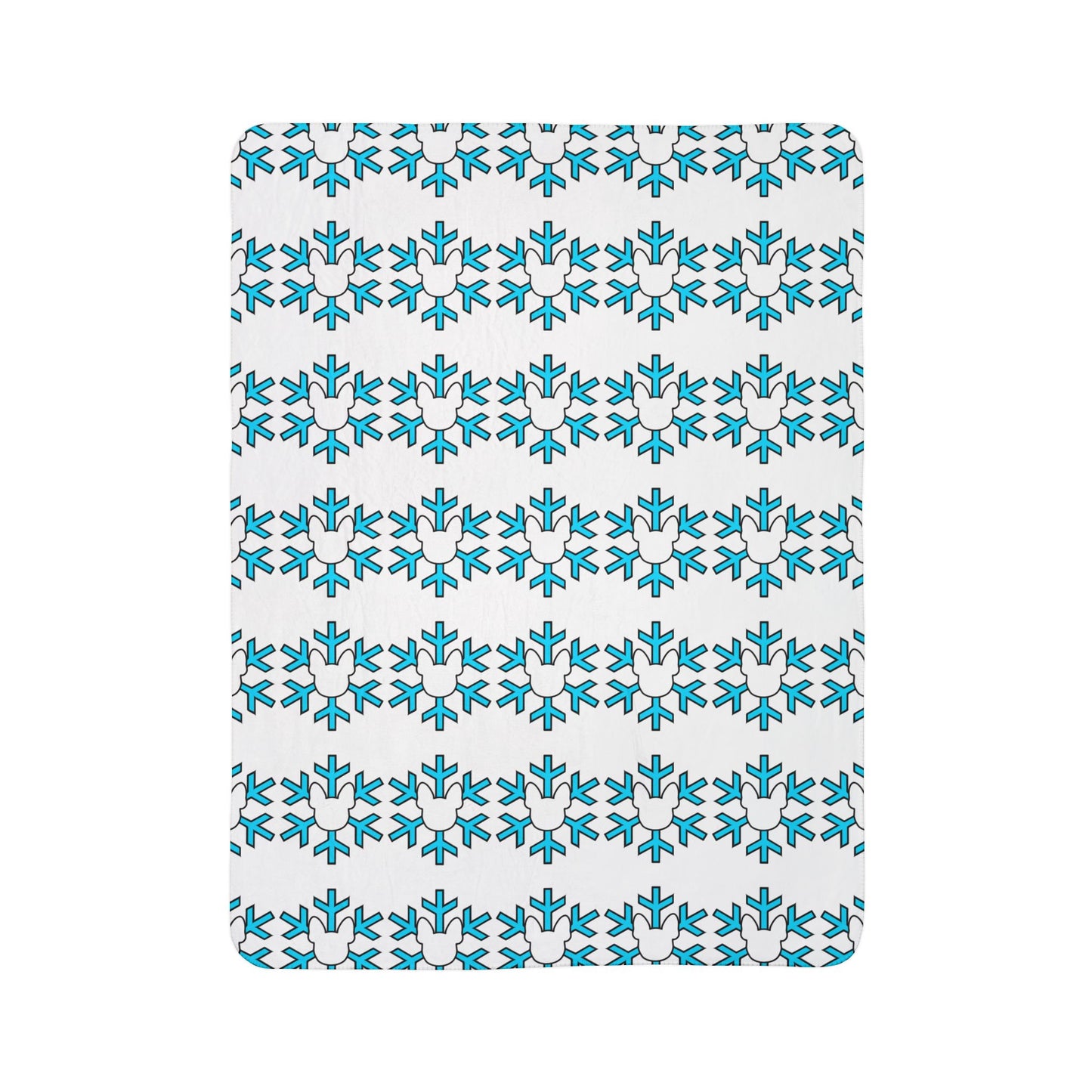 Frenchie Snowflake Fleece Sherpa Blanket