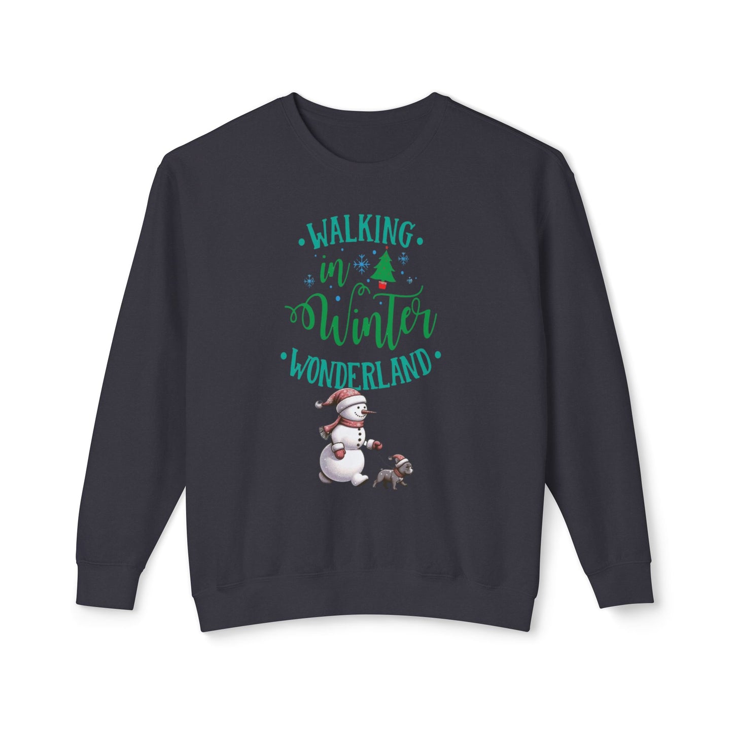 Snowman Walking French Bulldog Sweatshirt