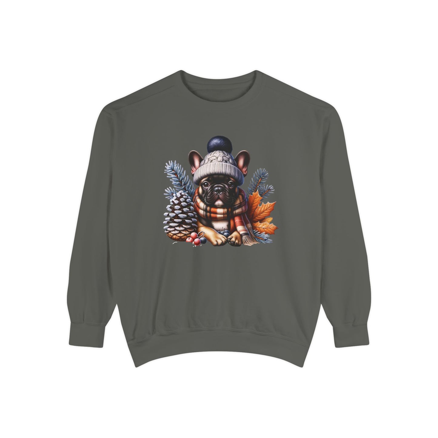 Frenchie Bulldog Sweatshirt - Cute Winter Hat Design