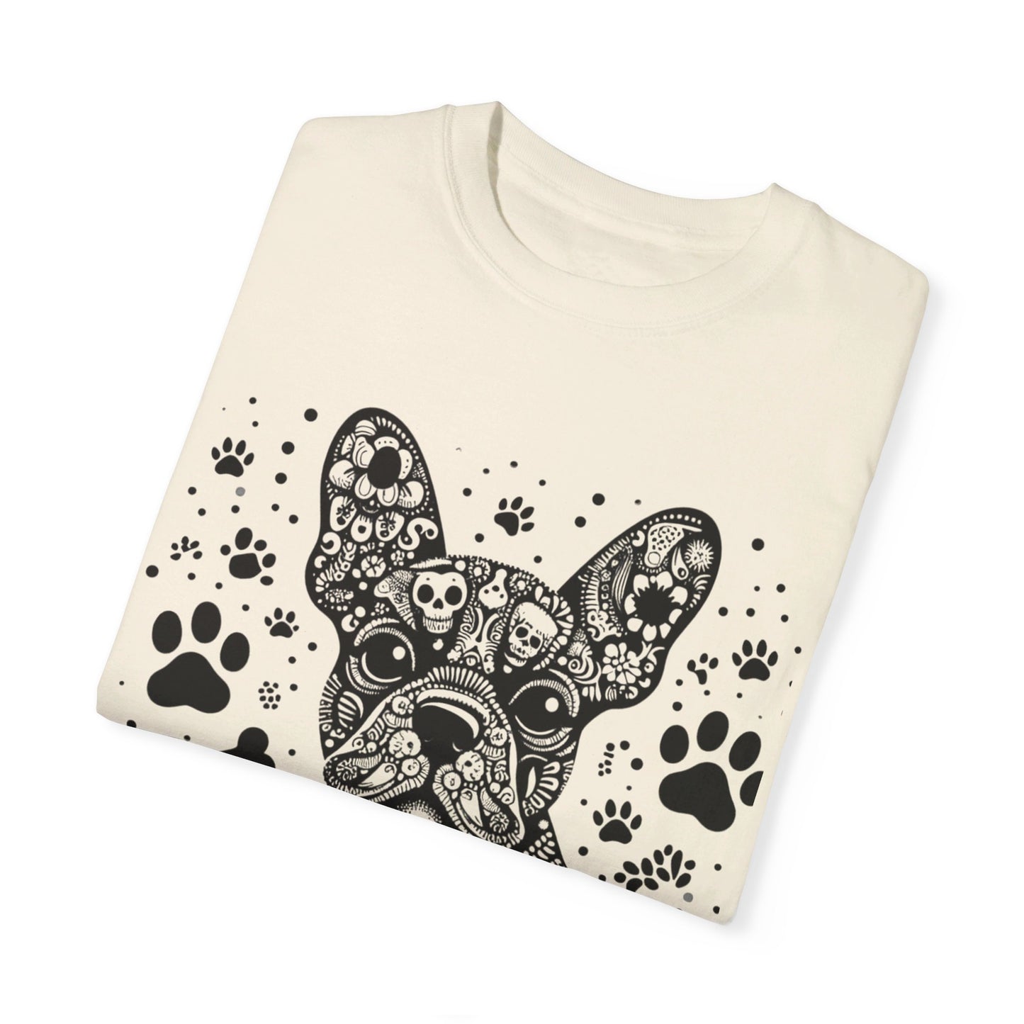 Abstract skull Frenchie Unisex Garment-Dyed T-shirt