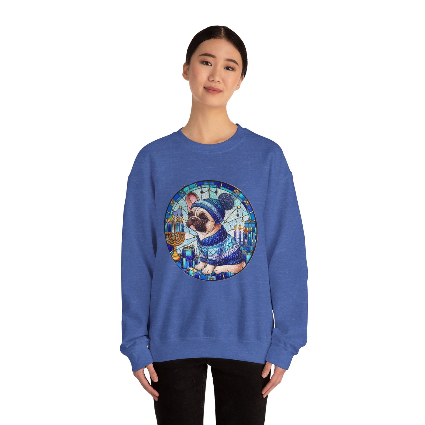 Stained Glass Hanukkah Unisex Heavy Blend™ Crewneck Sweatshirt