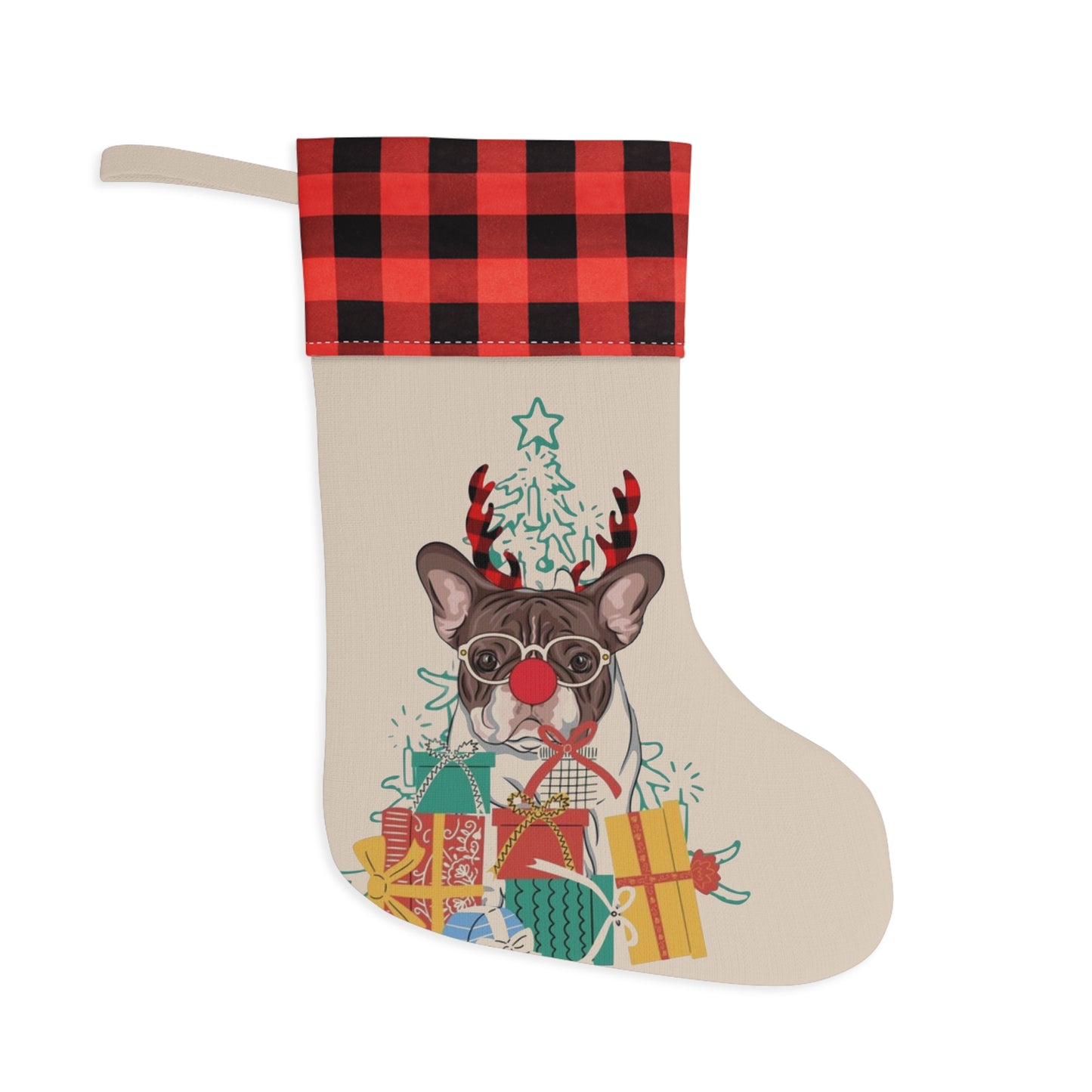 Frenchie Rudolph Stocking