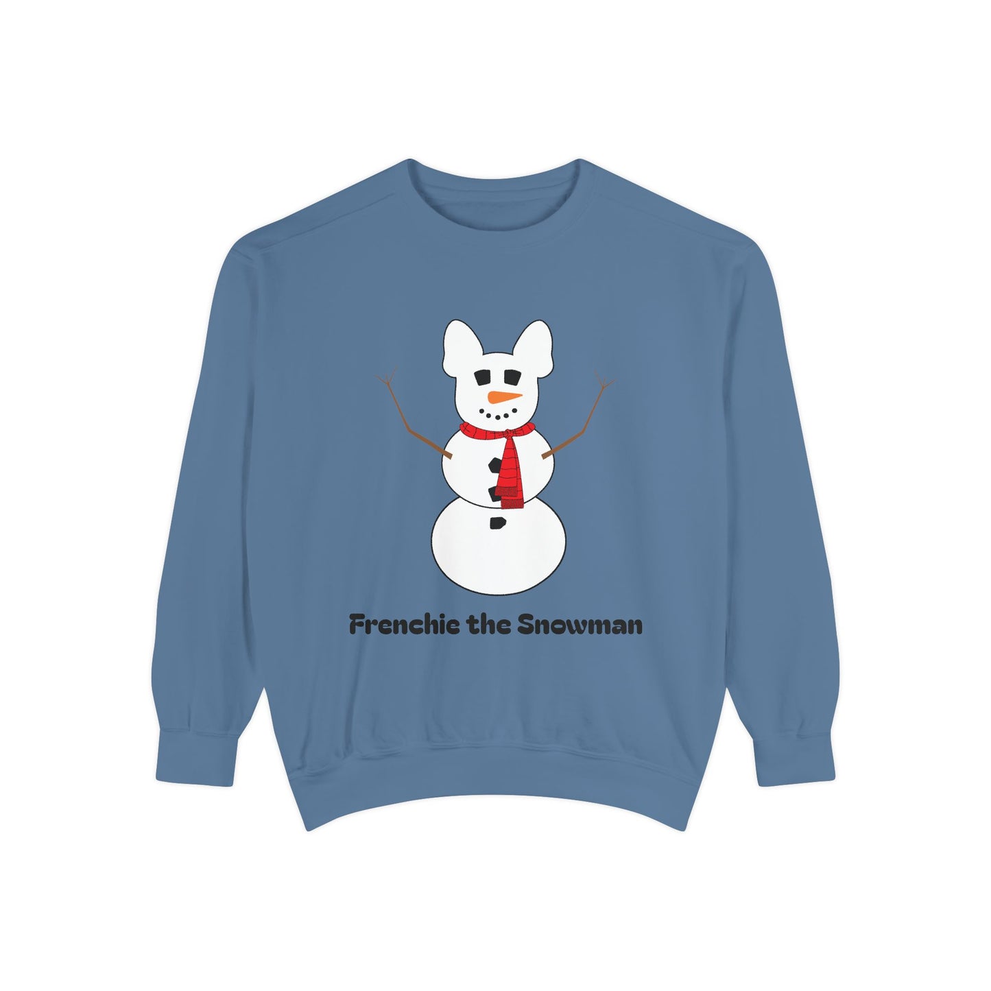 Frenchie Snowman Garment-Dyed Sweatshirt