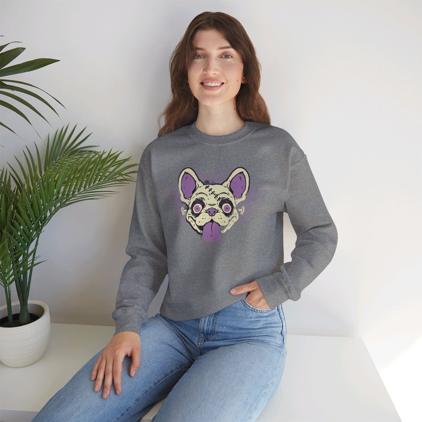 Zombie Frenchie Unisex Heavy Blend™ Crewneck Sweatshirt