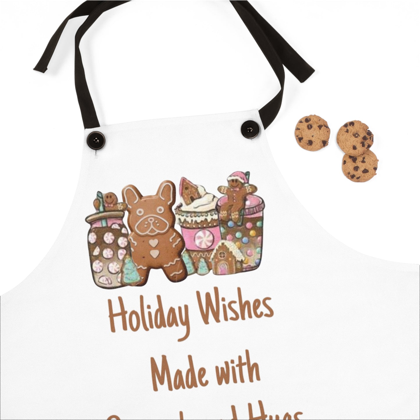 Apron - Frenchie Gingerbread Wishes Kitchen Cooking Gift