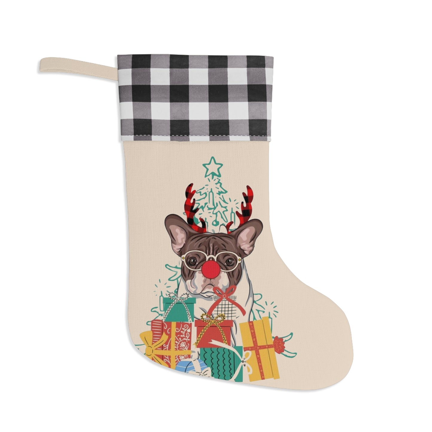 Frenchie Rudolph Stocking