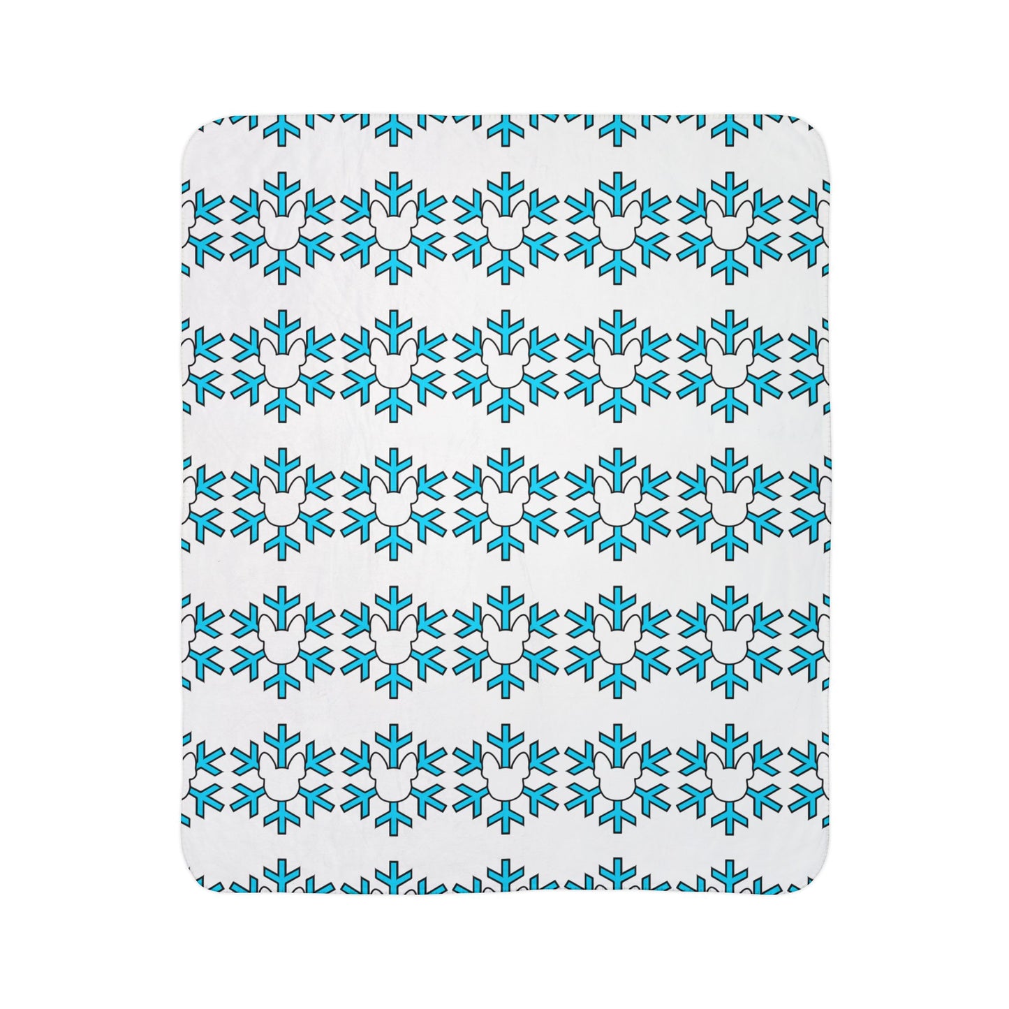 Frenchie Snowflake Fleece Sherpa Blanket