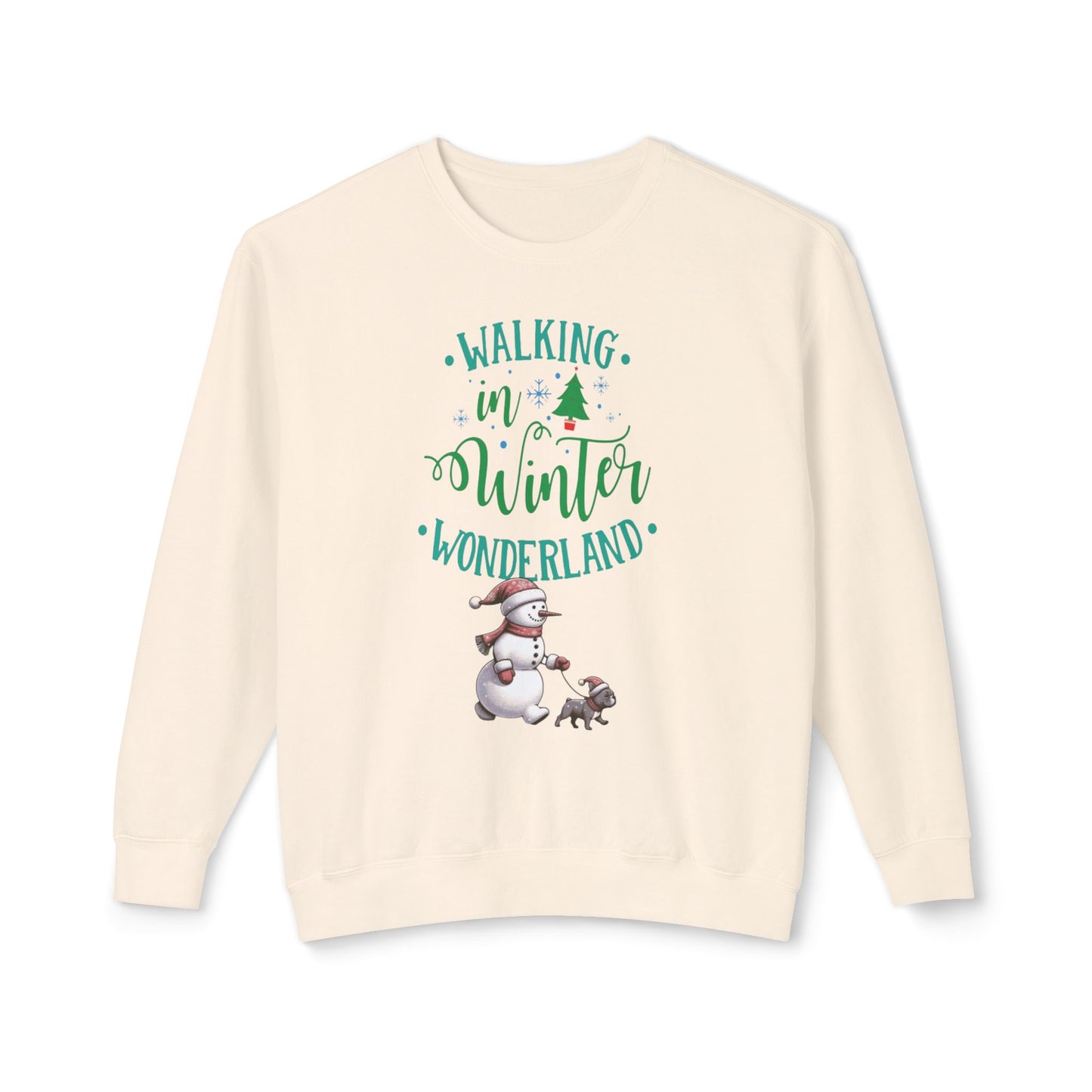 Snowman Walking French Bulldog Sweatshirt