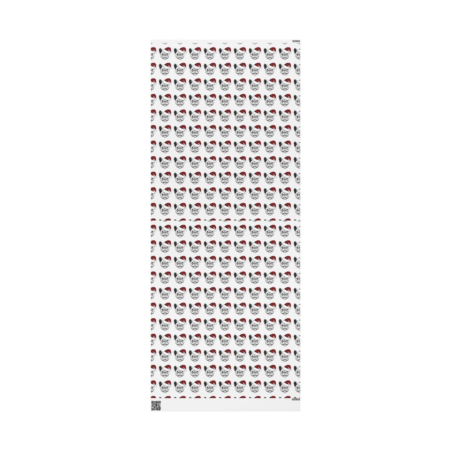 Wrapping Paper - French Bulldog with Santa Hat Design