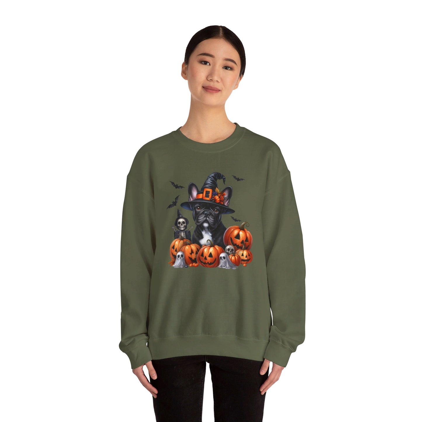 Frenchie Witch Unisex Heavy Blend™ Crewneck Sweatshirt