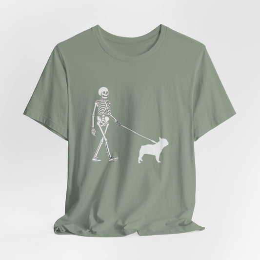 Skeleton Frenchie Unisex Jersey Short Sleeve Tee