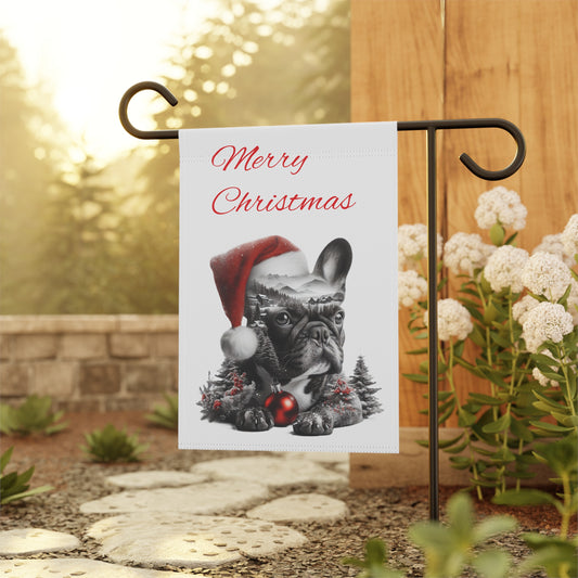 Artistic Christmas Frenchie Yard Flag