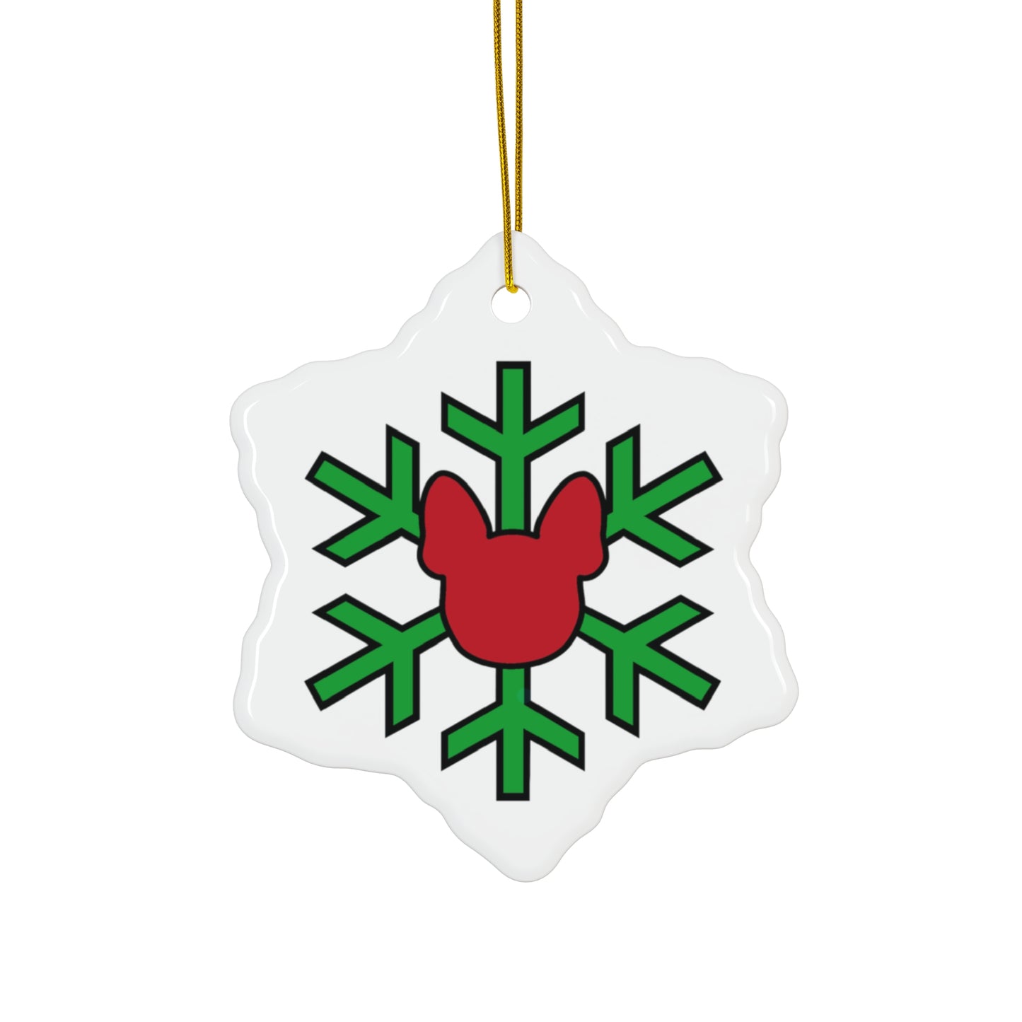 Ceramic Ornament, Frenchie Snowflake