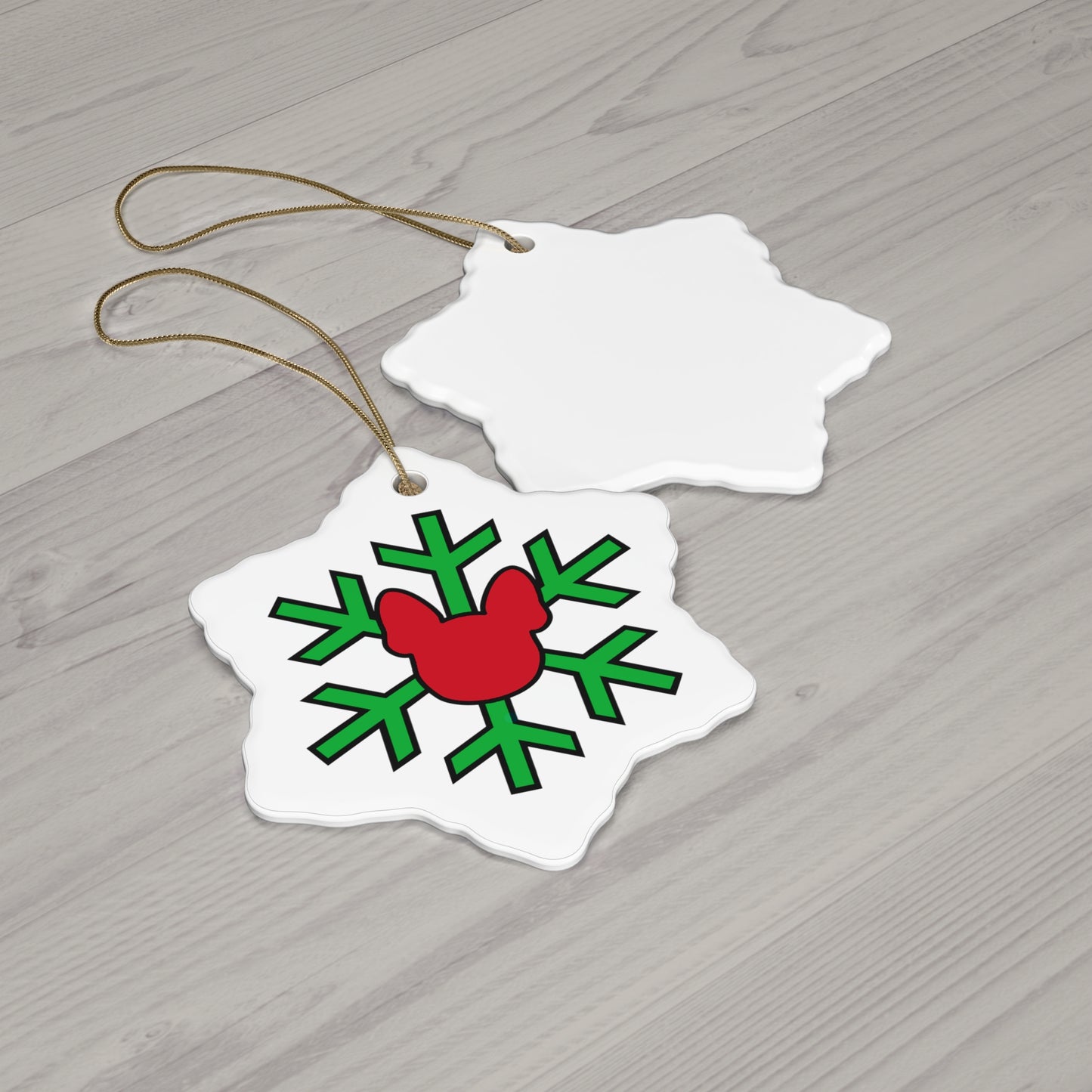 Ceramic Ornament, Frenchie Snowflake