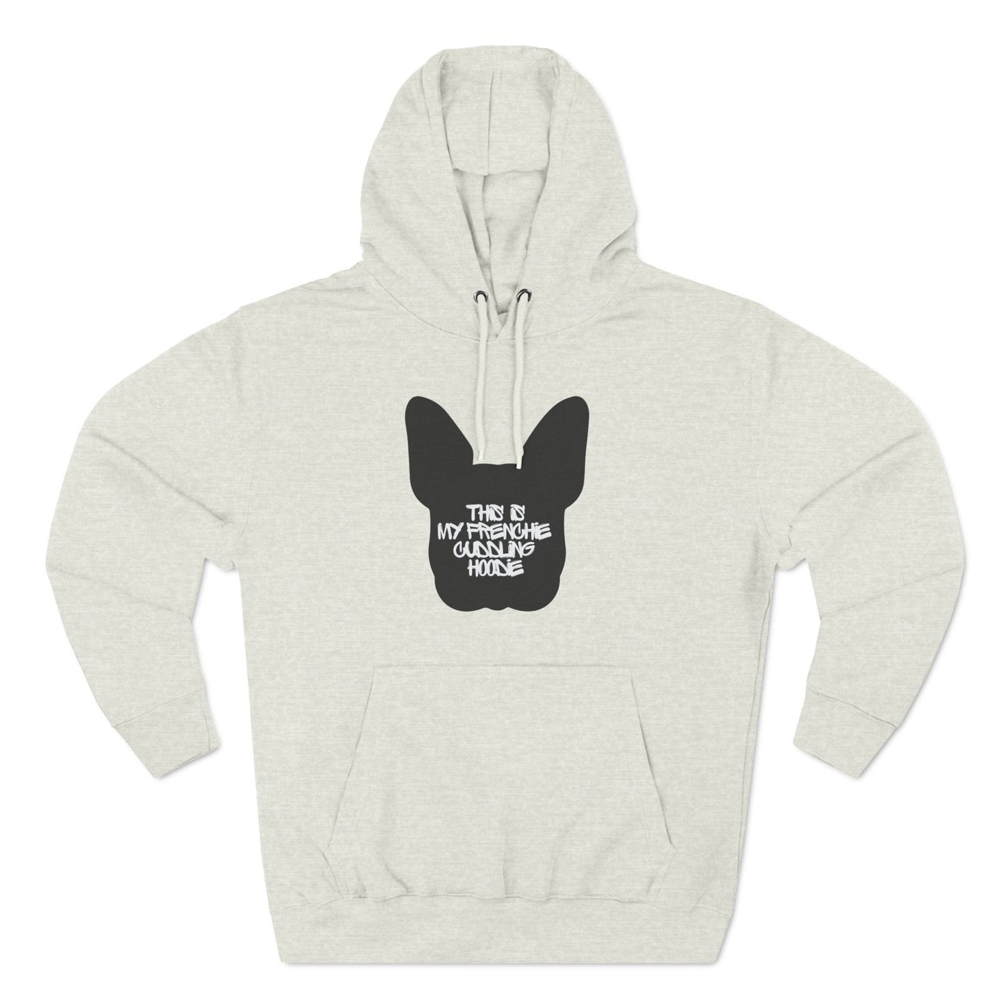 Frenchie Cuddling Three-Panel Fleece Hoodie