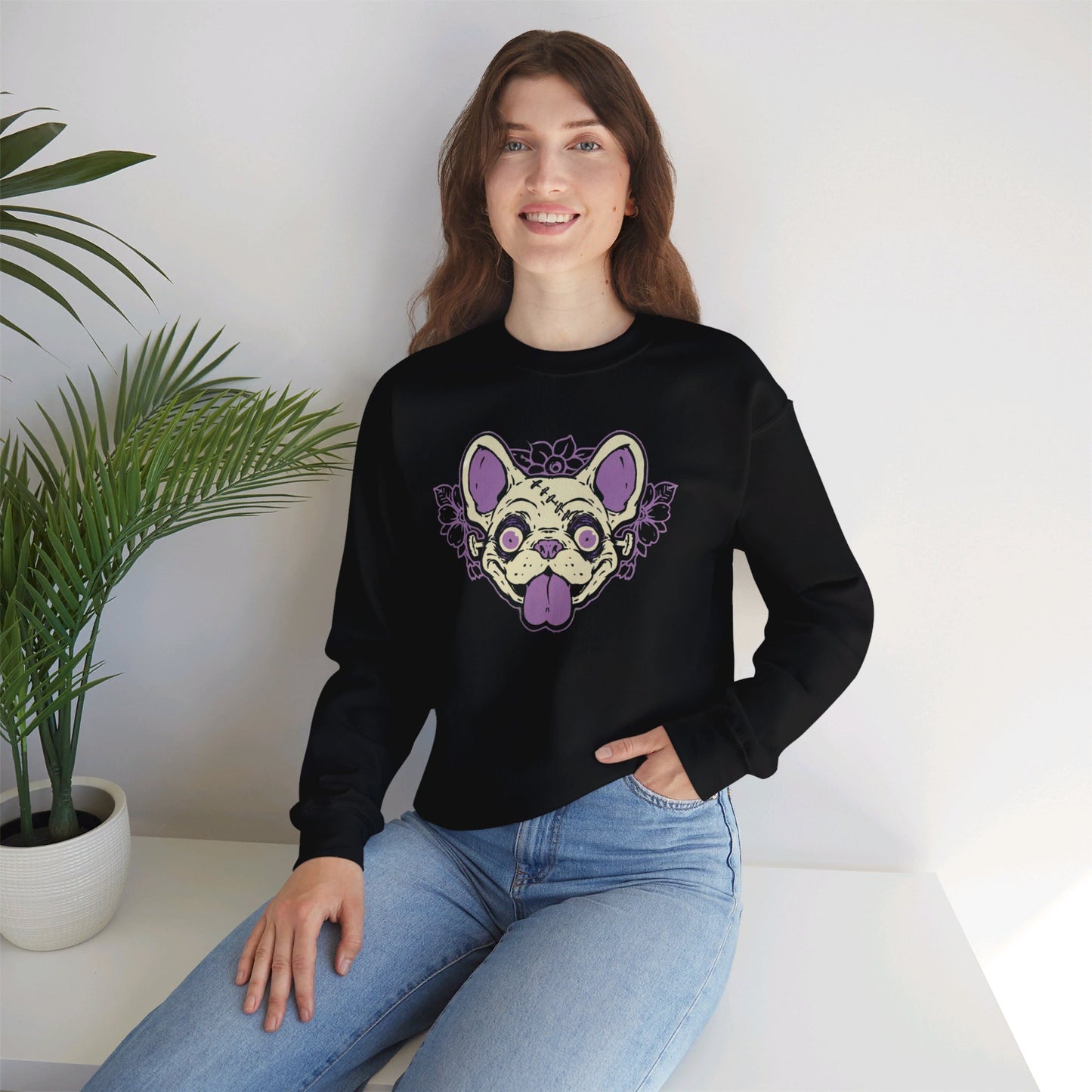 Zombie Frenchie Unisex Heavy Blend™ Crewneck Sweatshirt