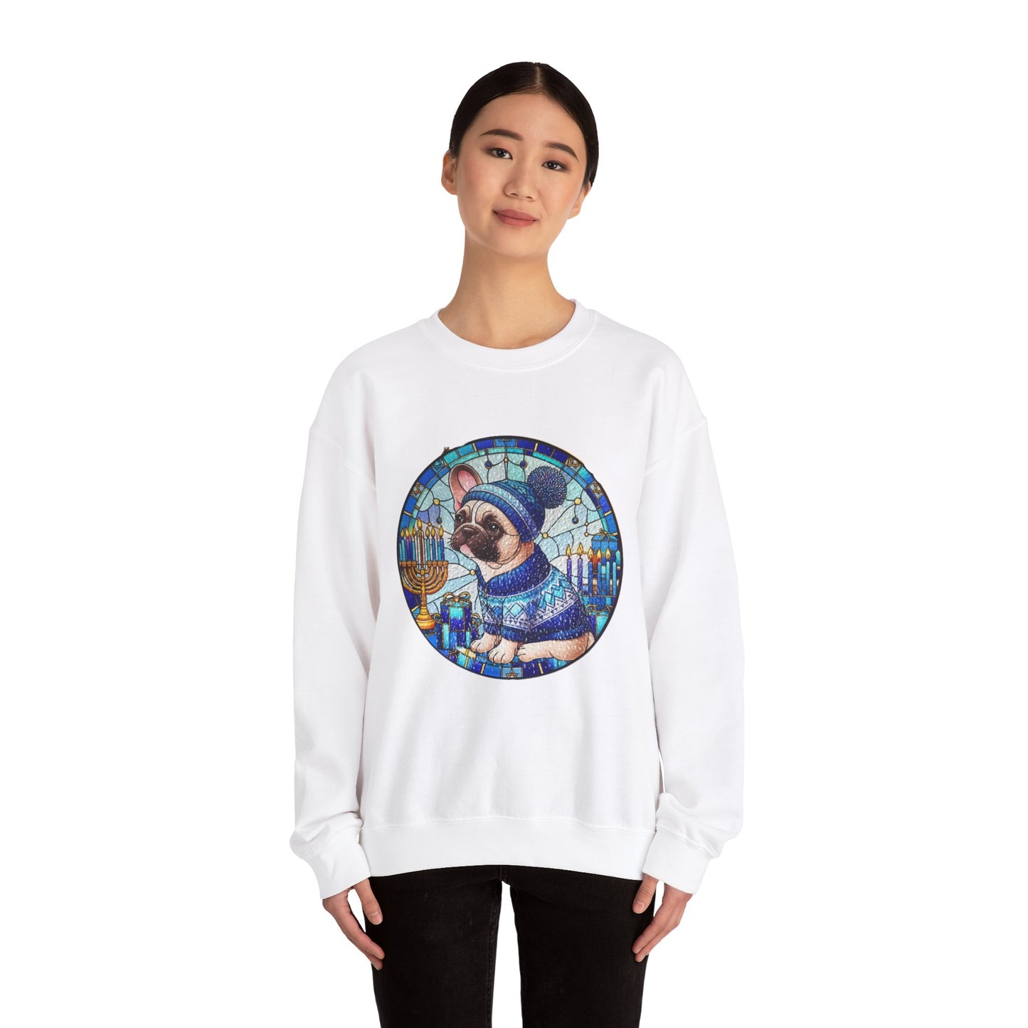 Stained Glass Hanukkah Unisex Heavy Blend™ Crewneck Sweatshirt