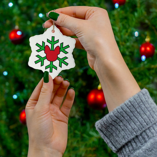 Ceramic Ornament, Frenchie Snowflake