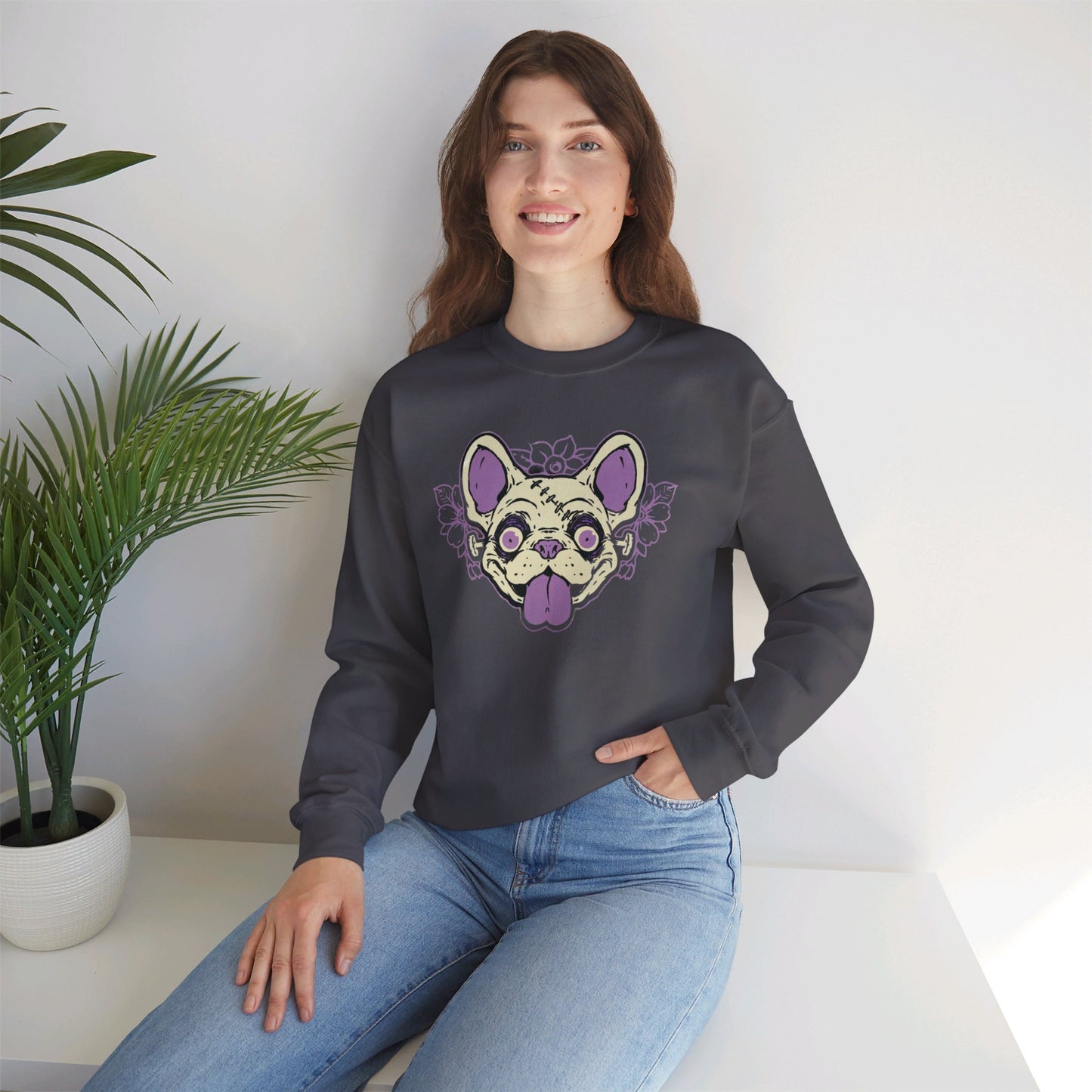 Zombie Frenchie Unisex Heavy Blend™ Crewneck Sweatshirt