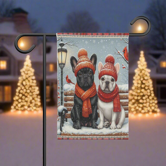 Christmas French Bulldog Garden Banner