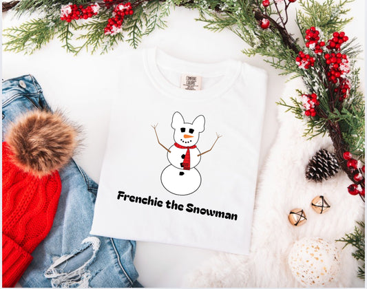 Frenchie Snowman Garment-Dyed Sweatshirt